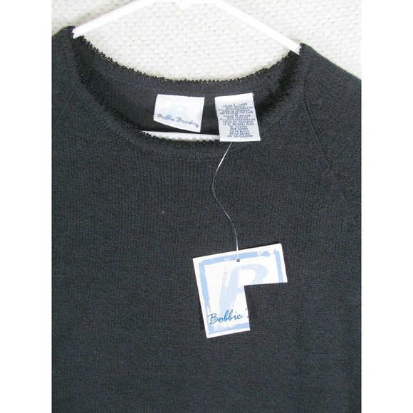 NWT Bobbie Brooks Womens Large Blouse Short Sleeve Black - Picture 5 of 13